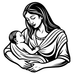  design-a-line-art-of-a-mom-breastfeeding-her-baby