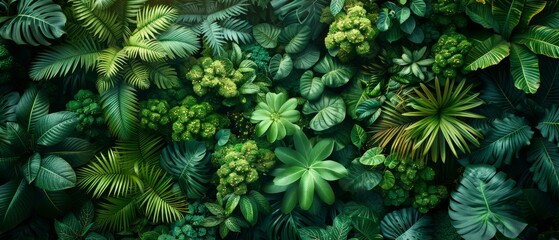 Wall Mural - Background Tropical. Mysterious paths wind through the undergrowth, beckoning adventurers to explore deeper into the heart of the jungle, where secrets await discovery at every turn.