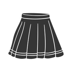 Sticker - Cheerleader Skirt. Icon Silhouette Illustration. Clothes Vector Graphic Pictogram Symbol Clip Art. Doodle Sketch Black Sign.