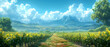 © OHMAl2T - A picturesque vineyard under a cloudy blue sky
