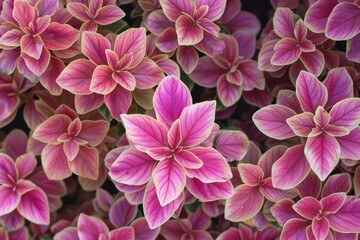 Canvas Print - Closeup of lush pink hydrangea flowers with green accents, perfect for vibrant backgrounds