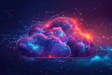 Wall Mural - Abstract digital cloud. investment technology concept