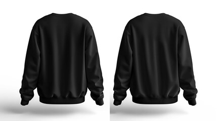 Wall Mural - Blank Sweatshirt Color Black Template Front and Mockup

