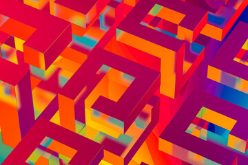 Vibrant 3d geometric shapes abstract background