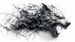 © soysuwan123 - A wolf's head with a mouth open and teeth bared