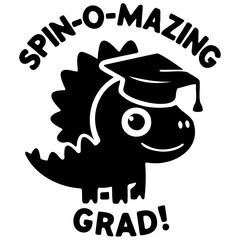 Sticker - Dinosaur Graduation Vector Illustration for Class of 2024, Cute Dino Graduate Design