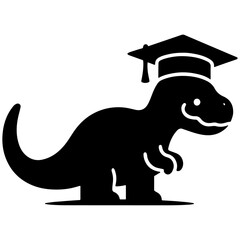 Wall Mural - Dinosaur Graduation Vector Illustration for Class of 2024, Cute Dino Graduate Design
