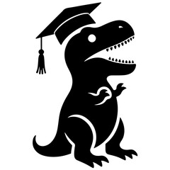 Canvas Print - Dinosaur Graduation Vector Illustration for Class of 2024, Cute Dino Graduate Design