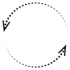 Wall Mural - vector hand drawn dashed arrow. curved dotted arrow. zigzag arrow stripes. doodle, sketch style. iso