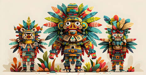 Wall Mural - Huitzilopochtli (The god of sun, war, and human sacrifice