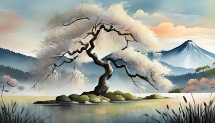 Wall Mural - landscape with trees