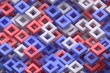 © Bruno Tornielli/Stocksy - Multicoloured 3d geometric shapes forming a pattern ,minimalist style.