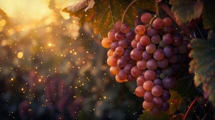 Red Grapes with Water Drops on a Purple Background for Wine or Food Themed Designs
