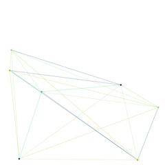 An abstract isolated futuristic node network connection design element.