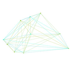 An abstract isolated futuristic node network connection design element.