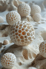 Aufkleber - Isometric pattern featuring spherical forms in various sizes with a sandy texture,