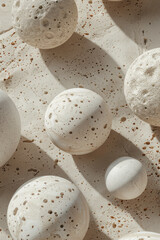 Aufkleber - Isometric pattern featuring spherical forms in various sizes with a sandy texture,