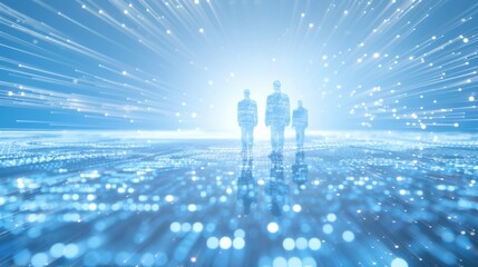 Poster - Diverse Cybersecurity Team Monitoring Industrial Data Networks at Twilight, Highlighted by Social Media Updates