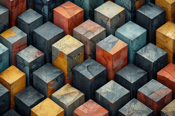 Poster - A seamless background of isometric dodecahedrons, giving a complex yet minimalist look,