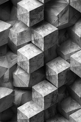 Leinwandbilder - An abstract pattern of isometric tetrahedrons, evenly spaced and aligned,