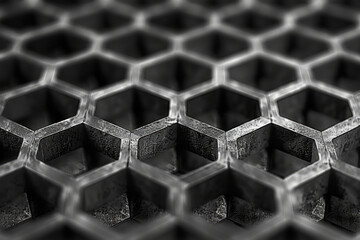 Leinwandbilder - Isometric hexagonal frustums, arranged in a repeating hexagonal grid,