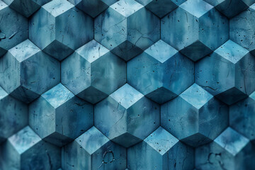 Leinwandbilder - A repeating pattern of isometric octahedrons, creating a complex geometric background,