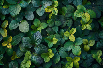 Aufkleber - Isometric pattern of stylized leaves arranged in a grid, with each leaf pointing in different directions,