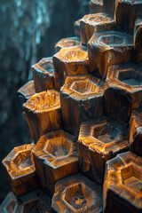 Leinwandbilder - Abstract isometric honeycomb shapes, representing a beehive pattern,