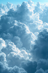 Leinwandbilder - Seamless pattern of isometric clouds, varying in size and shape,
