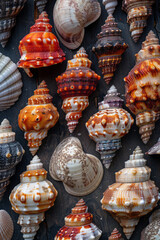 Leinwandbilder - Seamless pattern of isometric shells, forming a coastal-inspired design,