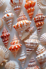 Leinwandbilder - Seamless pattern of isometric shells, forming a coastal-inspired design,