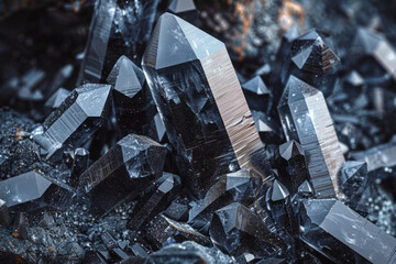 Leinwandbilder - Minimalist isometric crystals, scattered randomly to mimic natural mineral formations,