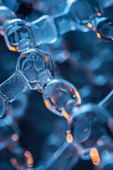 Leinwandbilder - Abstract isometric molecular chains, creating a seamless lattice pattern,