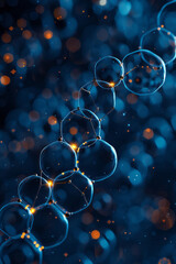 Leinwandbilder - Seamless pattern of isometric pentagons and hexagonal molecular structures,