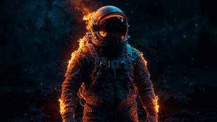 an astronaut in the space, ai-generated.