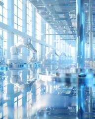 Leinwandbilder - Celebrating National Manufacturing Day in a Modern, Automated Factory with Robotic Arms and Conveyor Belts, Showcasing Advanced Production Techniques