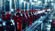 © mila103 - A line of wine bottles are being made in a factory