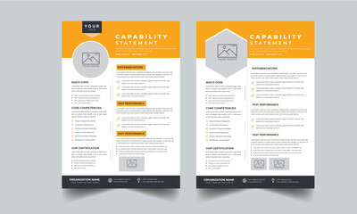 Capability Statement With 2 Style Colorful layout concept design template