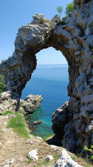 Wall Mural - rocks and sea arch and the coast 