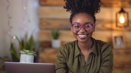 Canvas Print - The woman with bright glasses