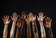 © ConceptStudio - Hands up of different races