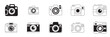 © clelia-clelia - Collection of camera silhouette in doodle style. Camera icons set. Hand drawn vector art.