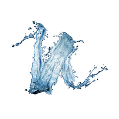 Wall Mural - blue water splash isolated on white background