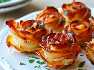 Crispy Bacon-Wrapped Potato Roses - A Delicious 4:3 Treat!