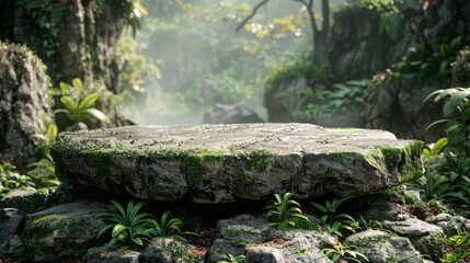 Wall Mural - Stone Platform in Lush Jungle