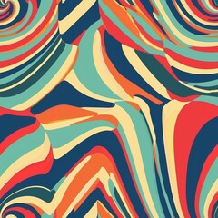 Wall Mural - Vibrant Abstract Waves Pattern Background Illustration