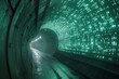 © Trinette Reed - Futuristic technology tunnel with computer code on the walls
