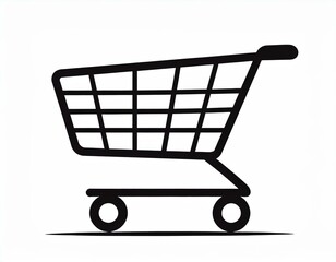 Wall Mural - grocery cart vector icon on white background, logo food