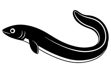 Sticker - eel fish vector silhouette illustration
