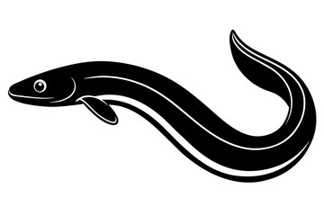 Canvas Print - eel fish vector silhouette illustration